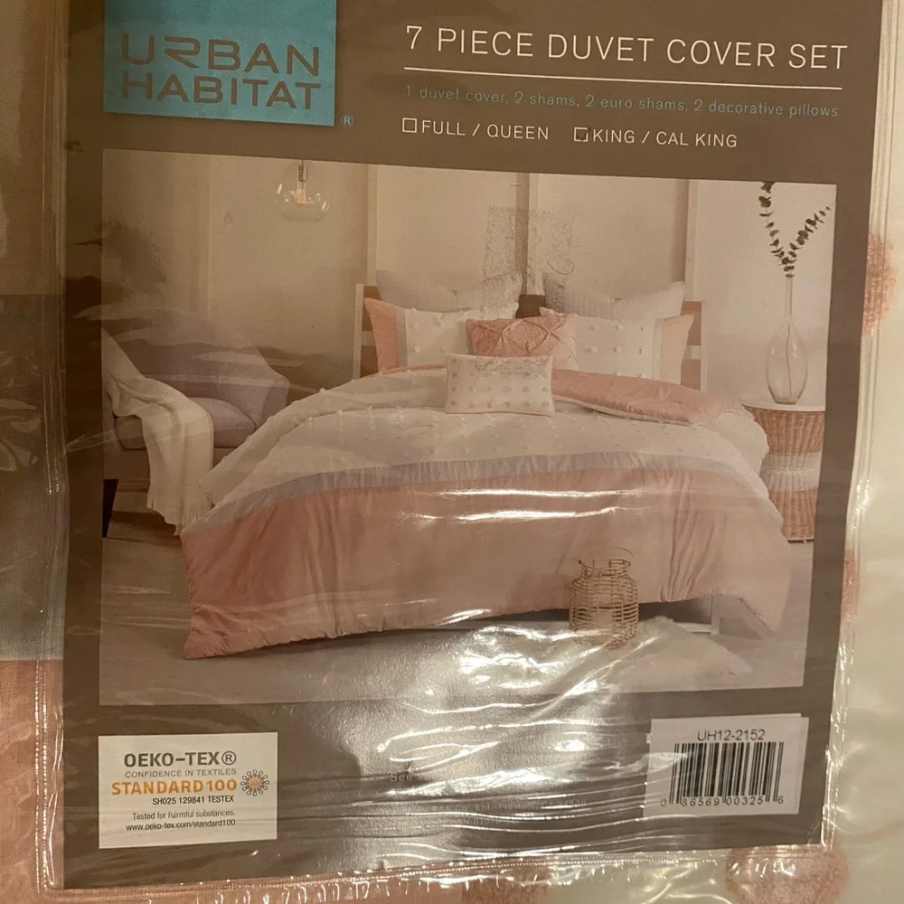 Urban Habitat 7 Piece Blush King/California King Myla Cotton Jacquard Duvet